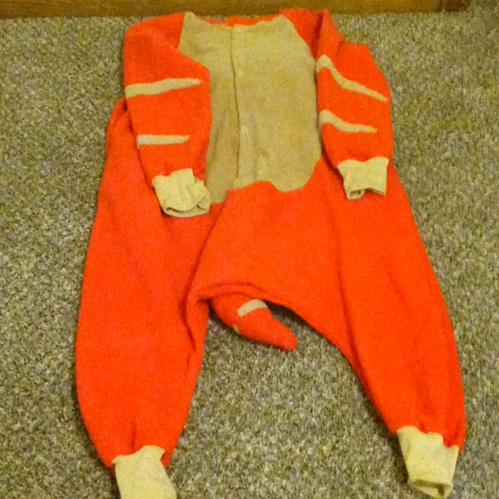 Fox Footie pajama open toes bedtime outfit